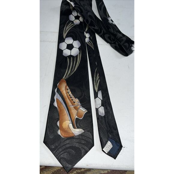 Men’s Fratello Soccer Ball Cleat Black Tie One Size Polyester - Picture 3 of 3